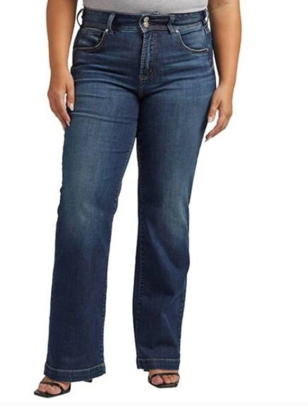 Silver Avery Trouser Wide Leg Jeans, Size 28